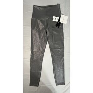 Beyond Yoga High Waisted Midi Legging Gunmetal Shine Metallic TW3243 Gray XS NEW